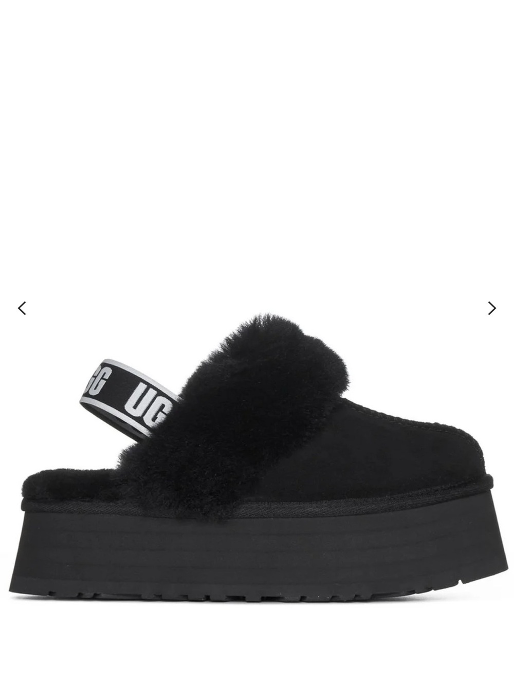UGG Funkette Black Platform Slingback Clog